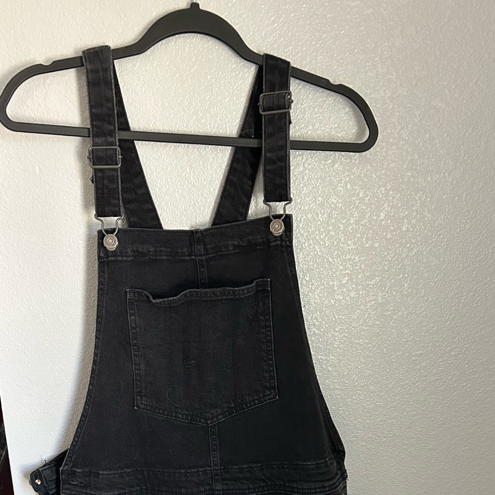 Distressed overalls